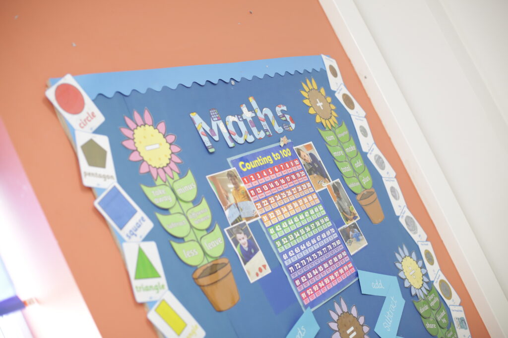 Maths display in school.